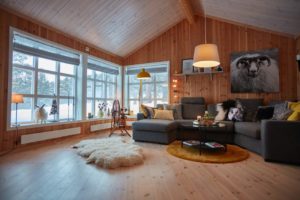 Gulvbord i furu brukt i hytte