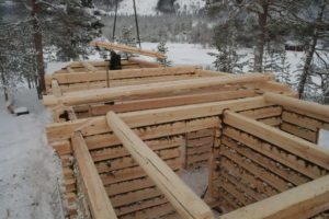 Laftet hytte på Pollodden i Skjåk